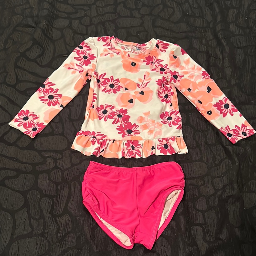 Floral Long Sleeve Swimsuit Set